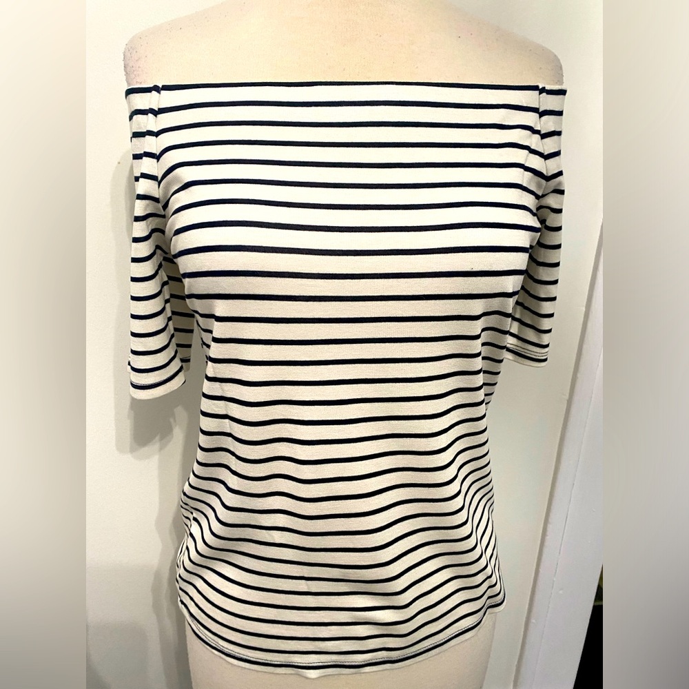 H&M Striped Off-Shoulder Top - Size M